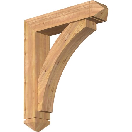 Ekena Millwork Thorton Arts and Crafts Smooth Bracket w/ Offset Brace, Western Red Cedar, 7 1/2"W x 34"D x 40"H BKT0806X34X40THR03SWR